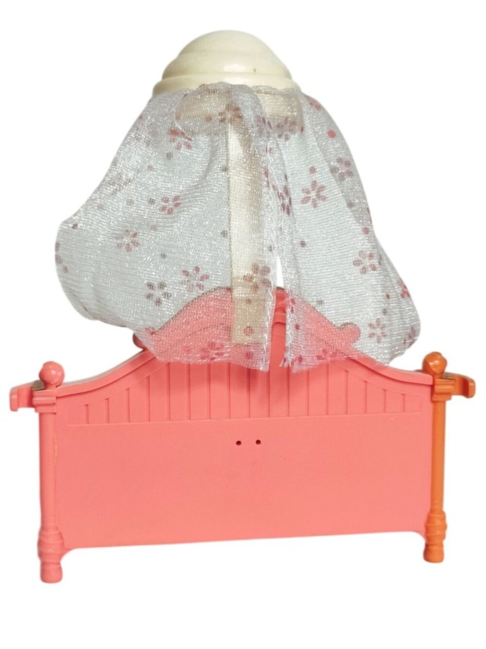 Fisher-Price Loving Family Dollhouse Canopy Bed Pink Bedding Sheer Curtain 2006 - Picture 3 of 5
